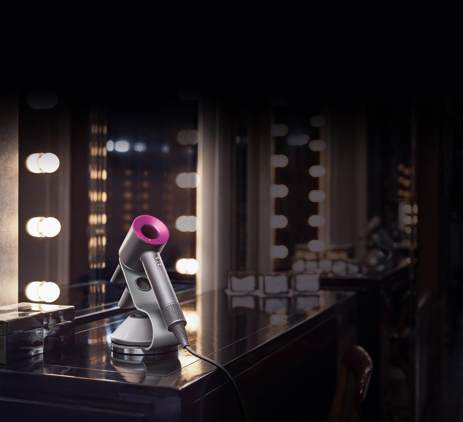 Dyson Supersonic™ hair dryer on vanity table